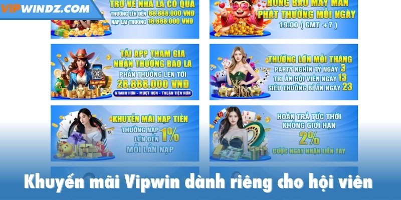 Khuyến mãi Vipwin dành riêng cho hội viên